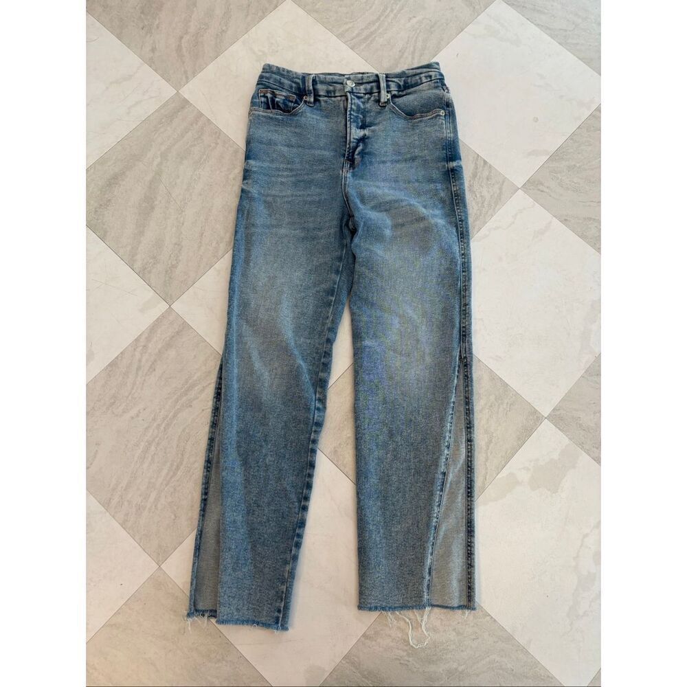 Good Curve Pieced Raw Hem High Waist Ankle Straight Leg Jeans Size 8 / 29 - Picture 2 of 9